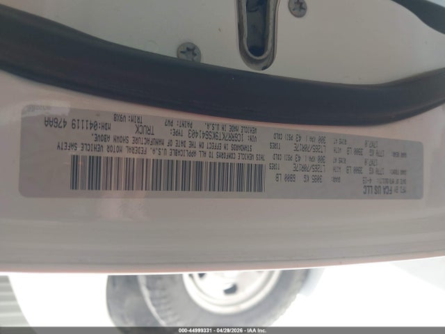 44999331 :رقم المزاد ، 1C6RR7KT9KS641403 vin ، 2019 Ram 1500 Classic Tradesman  4x4 5'7 Box مزاد بيع