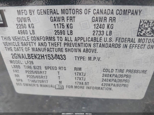 Chevrolet EQUINOX LS 2017 2GNALBEK2H1534433 Image 9