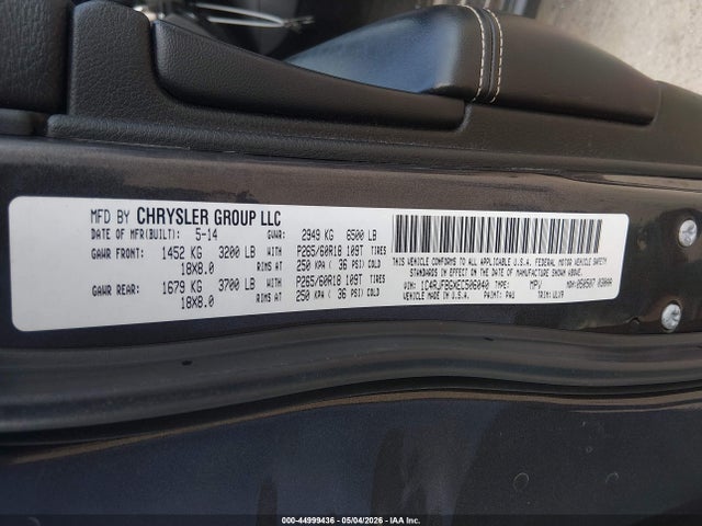 Aukcja sprzedaży 2014 Jeep Grand Cherokee Limited, vin: 1C4RJFBGXEC506040, numer aukcji: 44999436