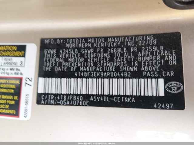 Продажа на аукционе авто 2010 Toyota Camry, vin: 4T4BF3EK9AR004482, номер лота: 44999502