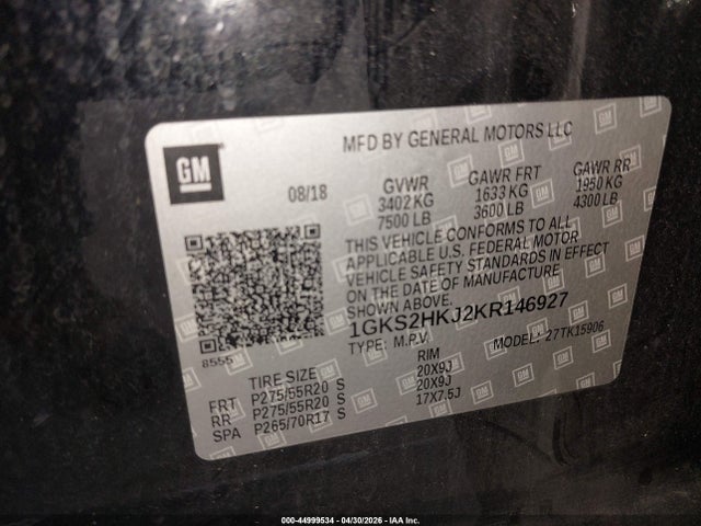 Продажа на аукционе авто 2019 Gmc Yukon Xl Denali, vin: 1GKS2HKJ2KR146927, номер лота: 44999534