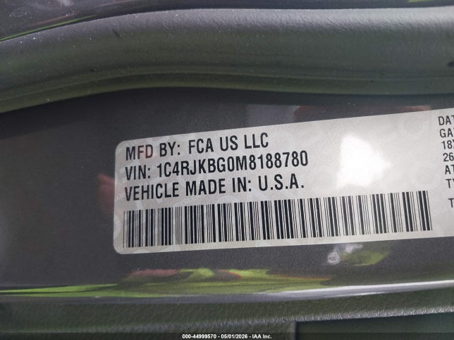 Aukcja sprzedaży 2021 Jeep Grand Cherokee L Limited 4x4, vin: 1C4RJKBG0M8188780, numer aukcji: 44999570