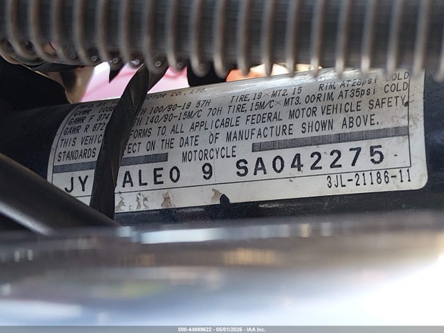 44999622 :رقم المزاد ، JYA3ALE09SA042275 vin ، 1995 Yamaha Xv750 مزاد بيع