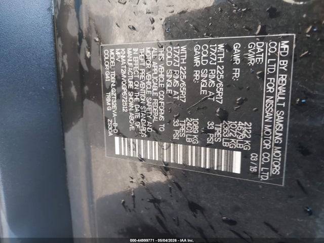 2016 Nissan Rogue Sv მანქანა იყიდება აუქციონზე, vin: KNMAT2MV0GP672512, აუქციონის ნომერი: 44999771
