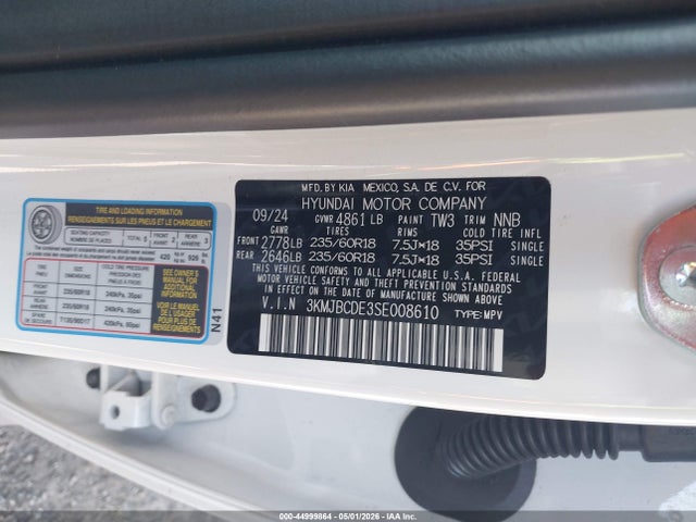 Продаж на аукціоні авто 2025 Hyundai Tucson Sel, vin: 3KMJBCDE3SE008610, номер лоту: 44999864