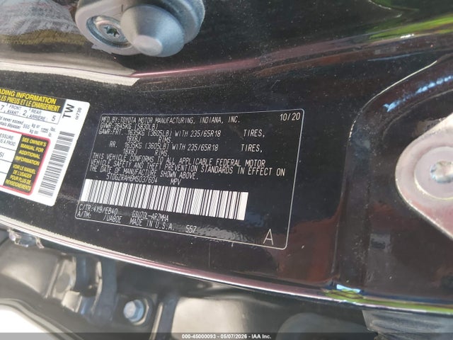 Toyota Highlander Xle 2021 5TDGZRAH6MS037604 Image 9