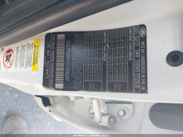 2012 Land Rover Lr2 მანქანა იყიდება აუქციონზე, vin: SALFR2BN1CH308247, აუქციონის ნომერი: 45000176
