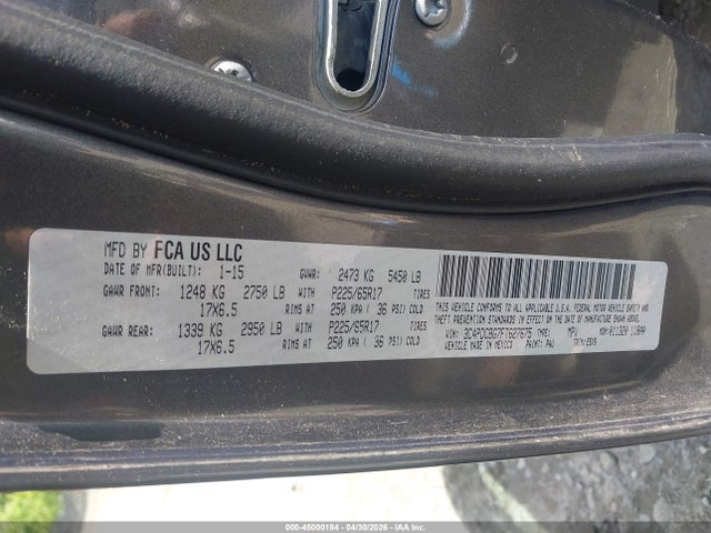 Продажа на аукционе авто 2015 Dodge Journey Sxt, vin: 3C4PDCBG7FT627675, номер лота: 45000184