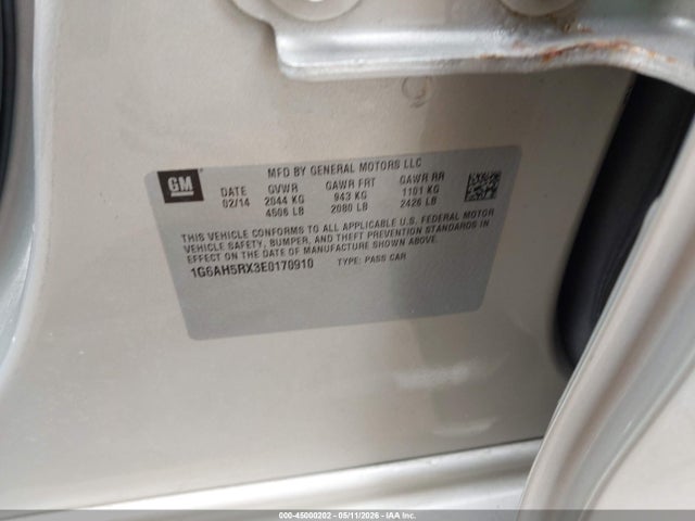 Aukcja sprzedaży 2014 Cadillac Ats Luxury, vin: 1G6AH5RX3E0170910, numer aukcji: 45000202