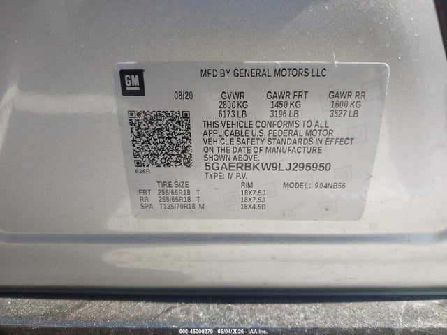 Продажа на аукционе авто 2020 Buick Enclave Fwd Essence, vin: 5GAERBKW9LJ295950, номер лота: 45000279