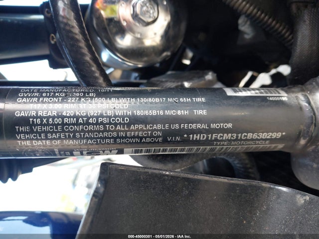Продажа на аукционе авто 2012 Harley-davidson Flhtcu Ultra Classic Electra Gld, vin: 1HD1FCM31CB630299, номер лота: 45000301