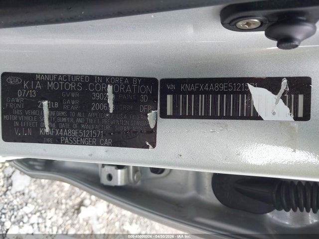 45000306 :رقم المزاد ، KNAFX4A89E5121571 vin ، 2014 Kia Forte Ex مزاد بيع