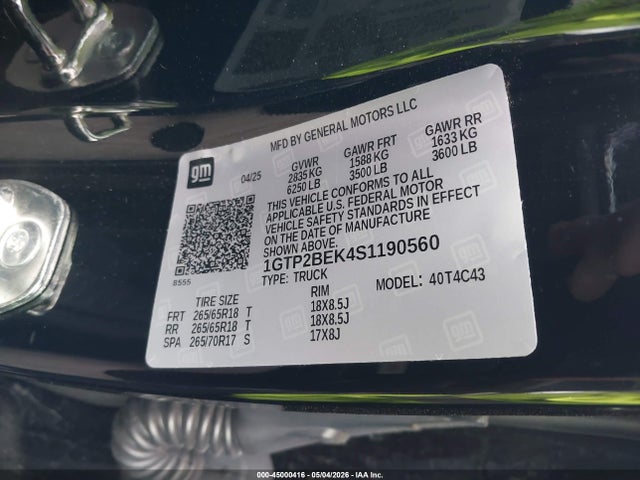 1GTP2BEK4S1190560 GMC Canyon 4wd Elevation