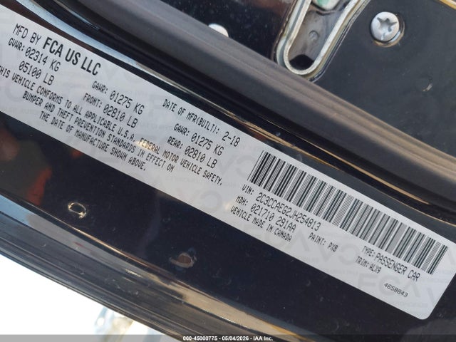 Aukcja sprzedaży 2018 Chrysler 300 Limited, vin: 2C3CCAEG2JH254813, numer aukcji: 45000775