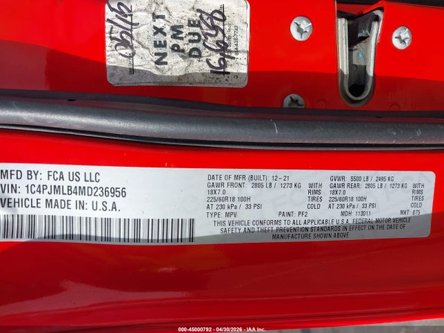 Jeep Cherokee Altitude 4x4 2021 1C4PJMLB4MD236956 Image 9