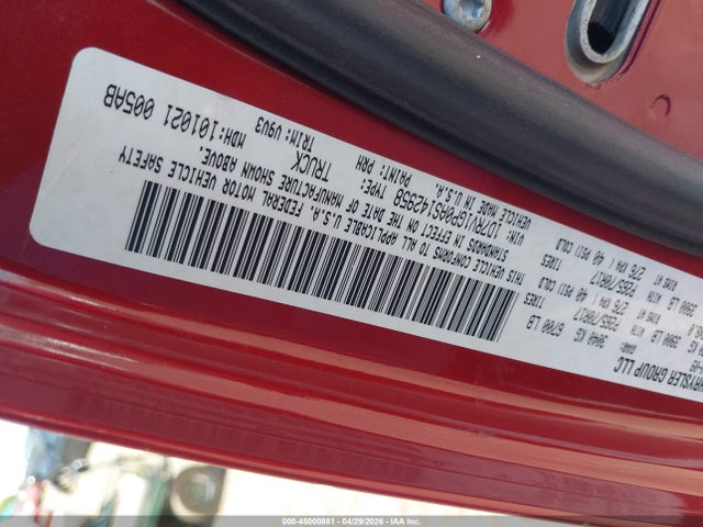 Продажа на аукционе авто 2010 Dodge Ram 1500 St, vin: 1D7RV1GP0AS142958, номер лота: 45000881
