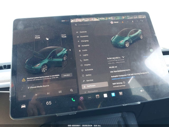 45000901 :رقم المزاد ، 7SAYGDEE0PA174771 vin ، 2023 Tesla Model Y Awd/long Range Dual Motor All-wheel Drive مزاد بيع