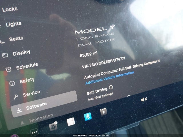 45000901 :رقم المزاد ، 7SAYGDEE0PA174771 vin ، 2023 Tesla Model Y Awd/long Range Dual Motor All-wheel Drive مزاد بيع