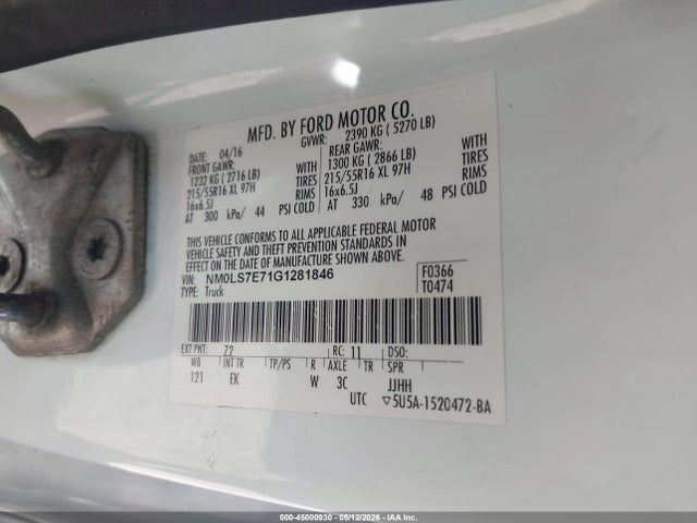 Ford Transit Connect Xl 2016 NM0LS7E71G1281846 Image 9