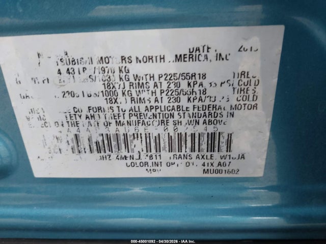 Продаж на аукціоні авто 2014 Mitsubishi Outlander Sport Es, vin: 4A4AR3AU6EE002545, номер лоту: 45001092