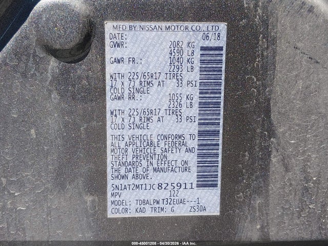 Nissan ROGUE S 2018 5N1AT2MT1JC825911 Image 9