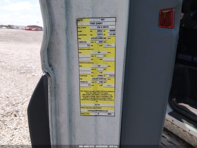 45001476 :رقم المزاد ، 1FDYR2CM7JKB22410 vin ، 2018 Ford Transit-250 مزاد بيع
