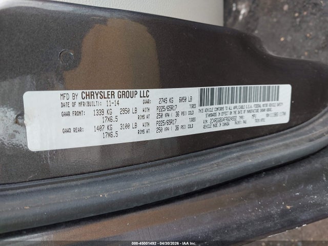 Dodge Grand Caravan Se 2015 2C4RDGBG4FR624932 Image 9