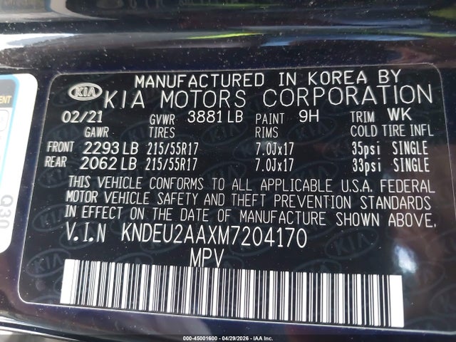 KNDEU2AAXM7204170 KIA SELTOS S