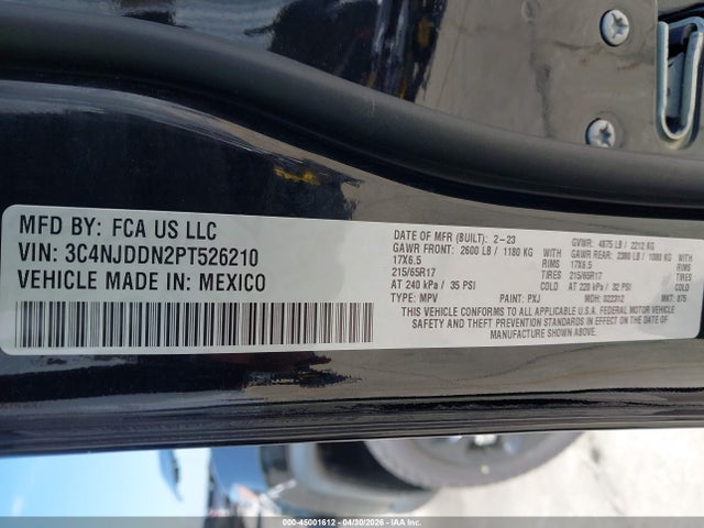 Продаж на аукціоні авто 2023 Jeep Compass Trailhawk 4x4, vin: 3C4NJDDN2PT526210, номер лоту: 45001612