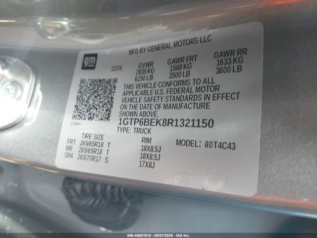 Продаж на аукціоні авто 2024 Gmc Canyon 4wd Elevation, vin: 1GTP6BEK8R1321150, номер лоту: 45001618