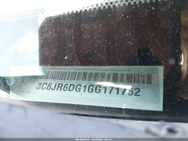 Продаж на аукціоні авто 2016 Ram 1500 Tradesman, vin: 3C6JR6DG1GG171762, номер лоту: 45001720
