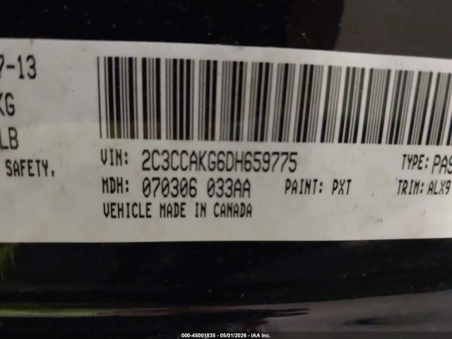 2013 Chrysler 300c Awd მანქანა იყიდება აუქციონზე, vin: 2C3CCAKG6DH659775, აუქციონის ნომერი: 45001835