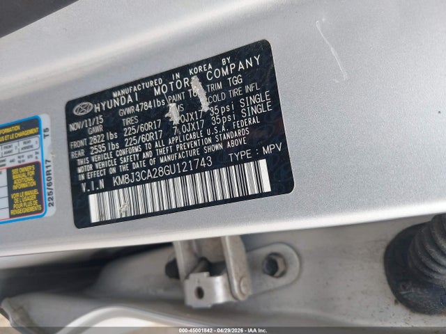Hyundai Tucson Eco 2016 KM8J3CA28GU121743 Image 9