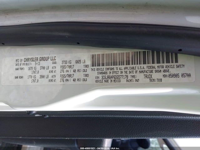 Продаж на аукціоні авто 2013 Ram 1500 Tradesman, vin: 3C6JR6AP6DG577178, номер лоту: 45001921
