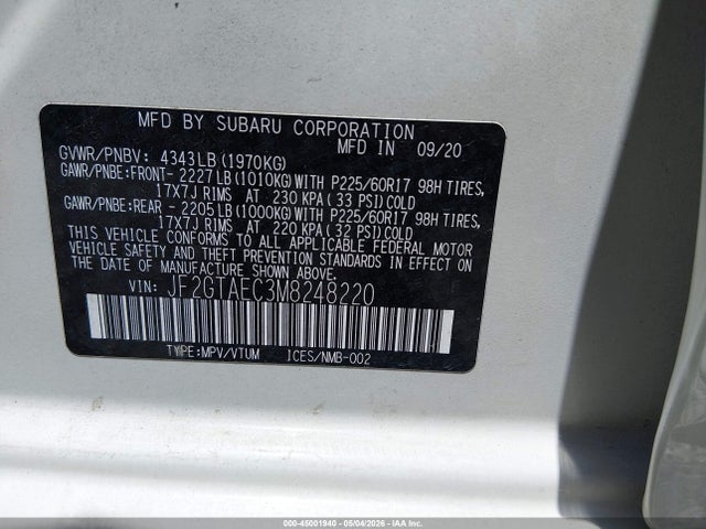 Subaru Crosstrek Premium 2021 JF2GTAEC3M8248220 Image 9