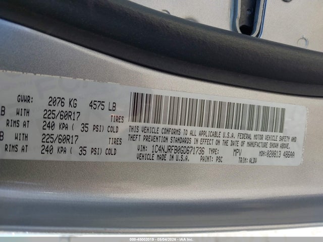 45002019 :رقم المزاد ، 1C4NJRFB0GD671736 vin ، 2016 Jeep Patriot High Altitude Edition مزاد بيع