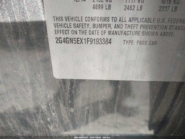 45002027 :رقم المزاد ، 2G4GN5EX1F9193384 vin ، 2015 Buick Regal Turbo/e-assist Premium I مزاد بيع