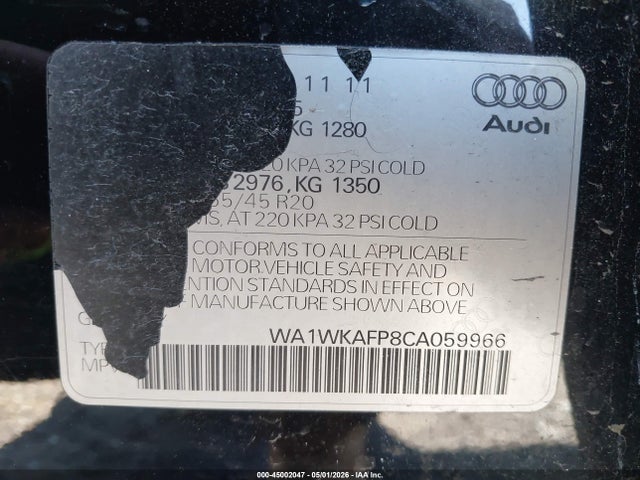 Продаж на аукціоні авто 2012 Audi Q5 3.2 Premium, vin: WA1WKAFP8CA059966, номер лоту: 45002047