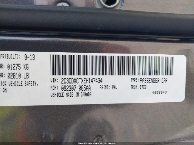45002084 :رقم المزاد ، 2C3CDXCTXEH147434 vin ، 2014 Dodge Charger R/t مزاد بيع