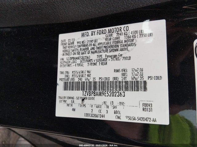 Aukcja sprzedaży 2014 Ford Mustang V6 Premium, vin: 1ZVBP8AM9E5202363, numer aukcji: 45002138