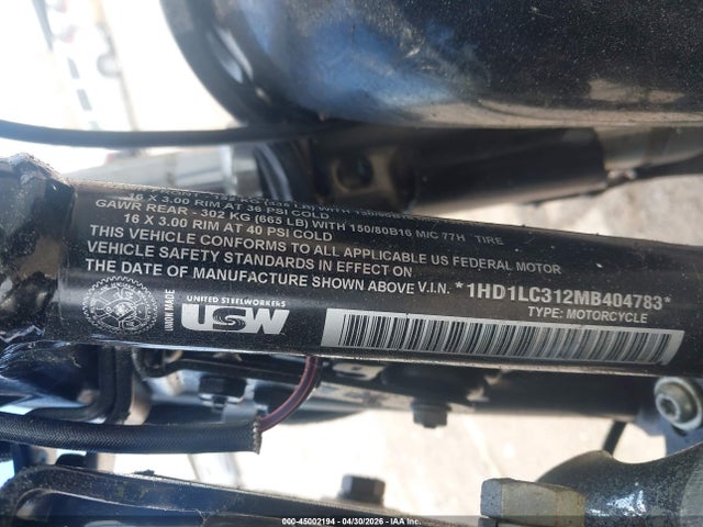 Продажа на аукционе авто 2021 Harley-davidson Xl1200 X, vin: 1HD1LC312MB404783, номер лота: 45002194