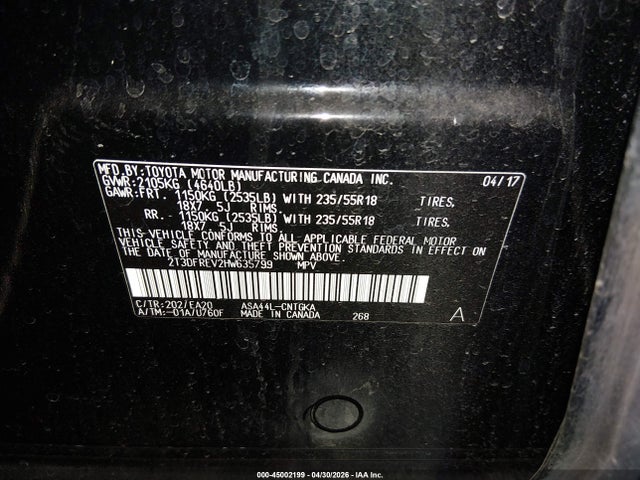 Toyota Rav4 Limited 2017 2T3DFREV2HW635799 Image 9