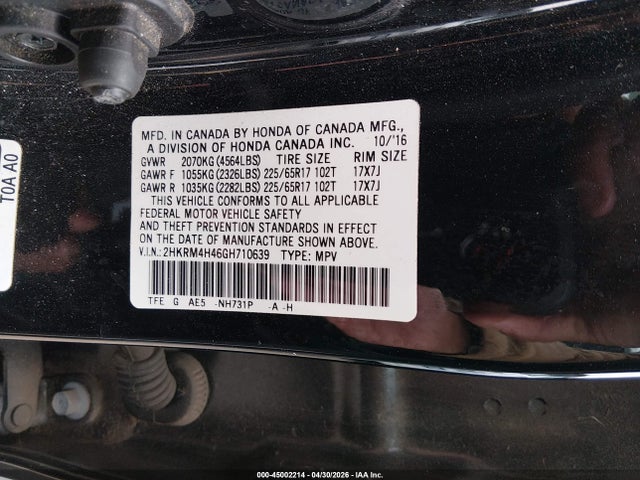 Honda CR-V SE 2016 2HKRM4H46GH710639 Image 9