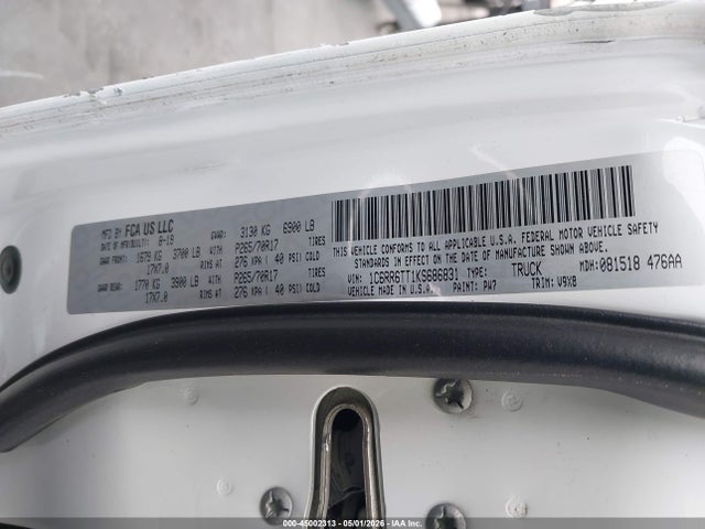 Aukcja sprzedaży 2019 Ram 1500 Classic Slt  4x2 6'4 Box, vin: 1C6RR6TT1KS686831, numer aukcji: 45002313