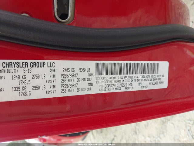 Продаж на аукціоні авто 2013 Dodge Journey American Value Pkg, vin: 3C4PDCAB1DT709923, номер лоту: 45002316