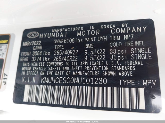 Продаж на аукціоні авто 2022 Genesis Gv80 3.5t Awd, vin: KMUHCESC0NU101230, номер лоту: 45002349