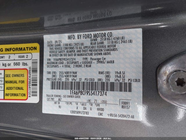 Ford Mustang Gt Premium Fastback 2025 1FA6P8CF9S5417374 Image 9