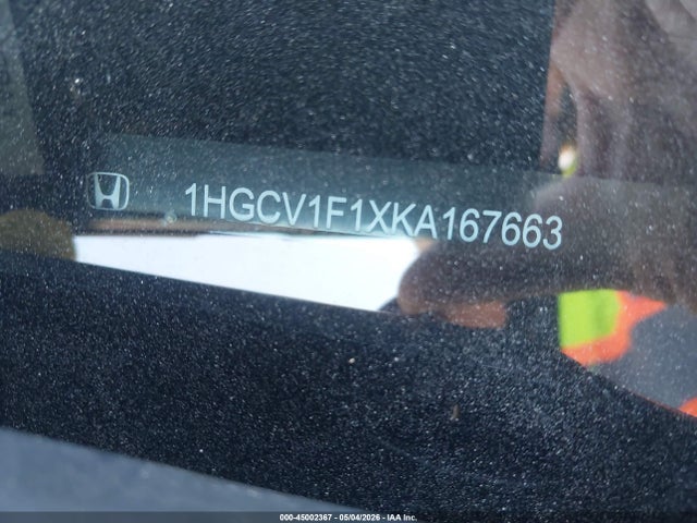 Aukcja sprzedaży 2019 Honda Accord Lx, vin: 1HGCV1F1XKA167663, numer aukcji: 45002367