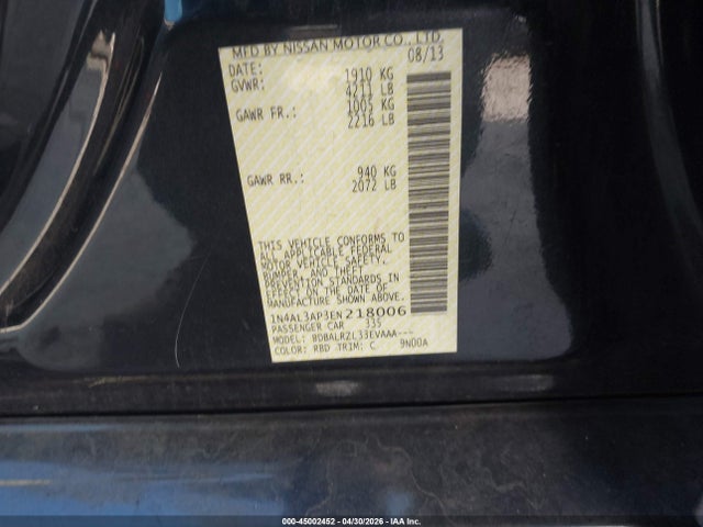 Nissan Altima 2.5 S 2014 1N4AL3AP3EN218006 Image 9
