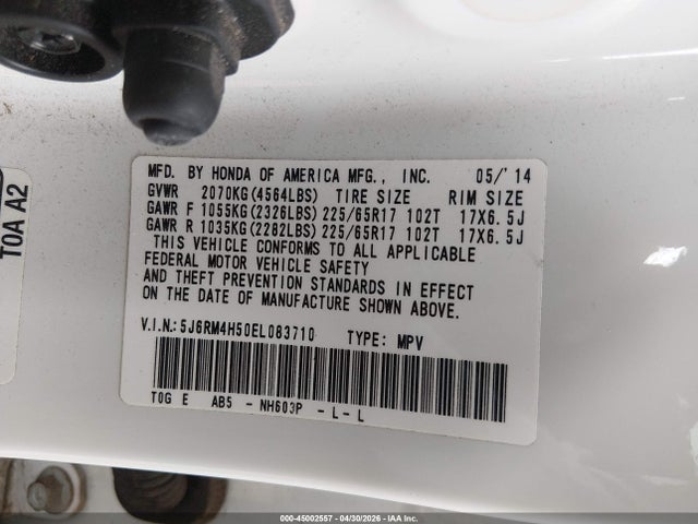 5J6RM4H50EL083710 Honda CR-V EX